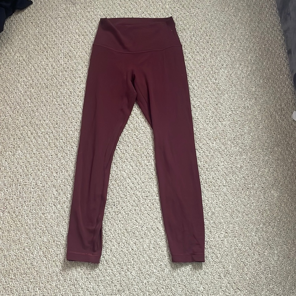 red lulu align leggings
